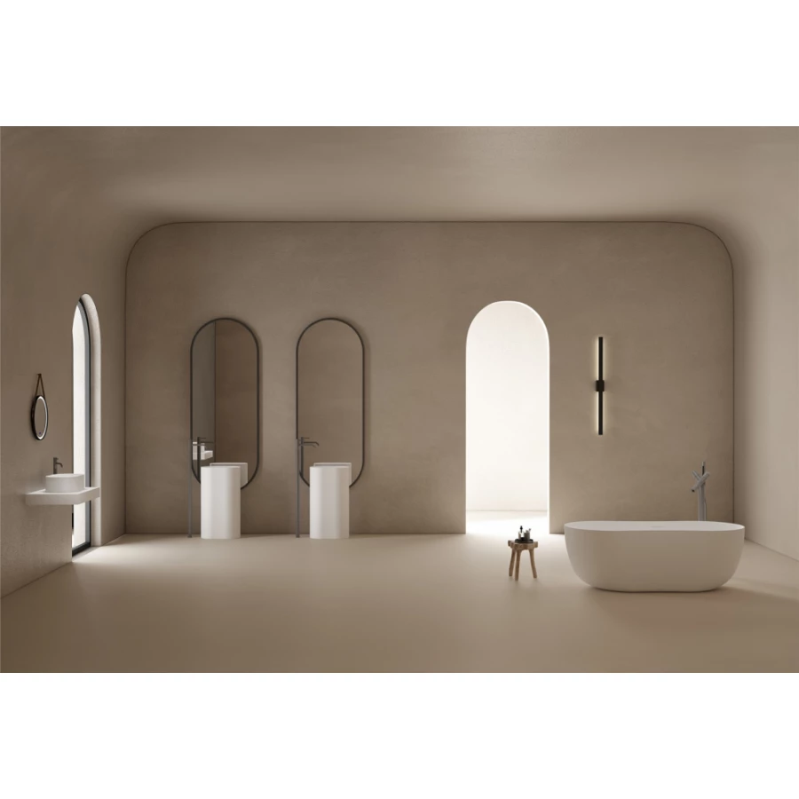 Ванна из искусственного камня Abber Stein белая матовая AS9604 170x80 см