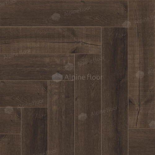 Каменный SPC ламинат Alpine Floor Parquet Light синхронное тиснение Дуб Альферац ЕСО 13-22 43 класс 4 мм 1.95 кв.м 60х12.5 см