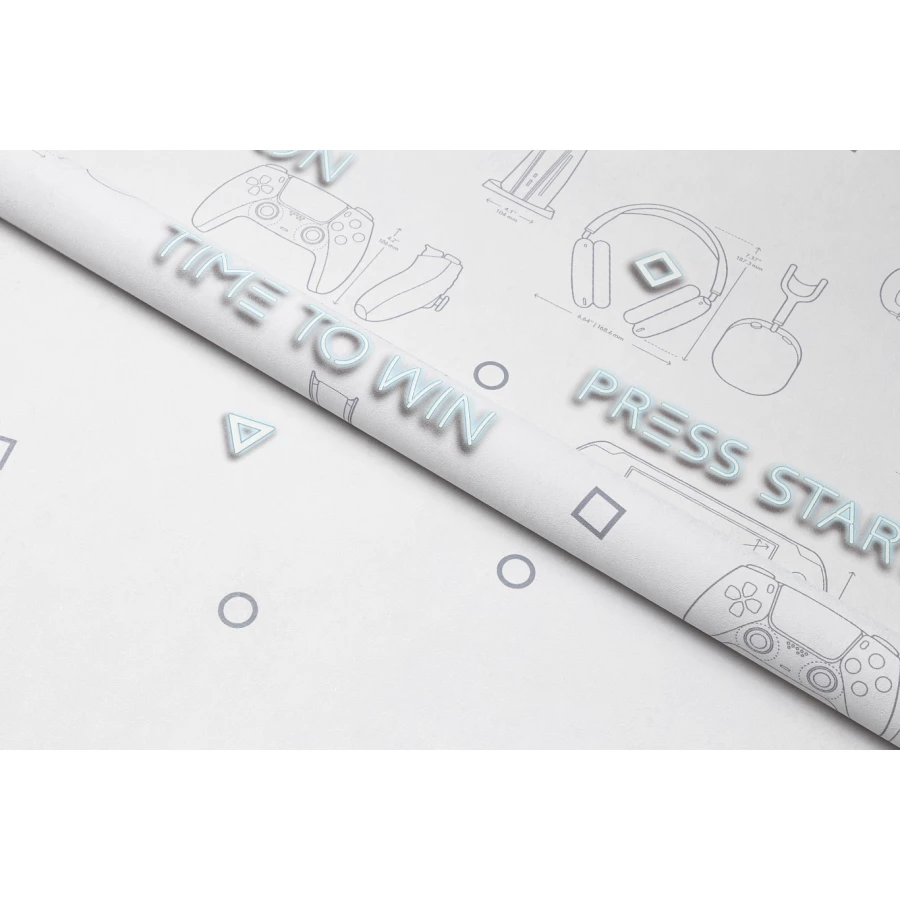 Обои флизелиновые Palitra Home Gamepad HomeColor серые HC72157-14 1,06х10,05 м