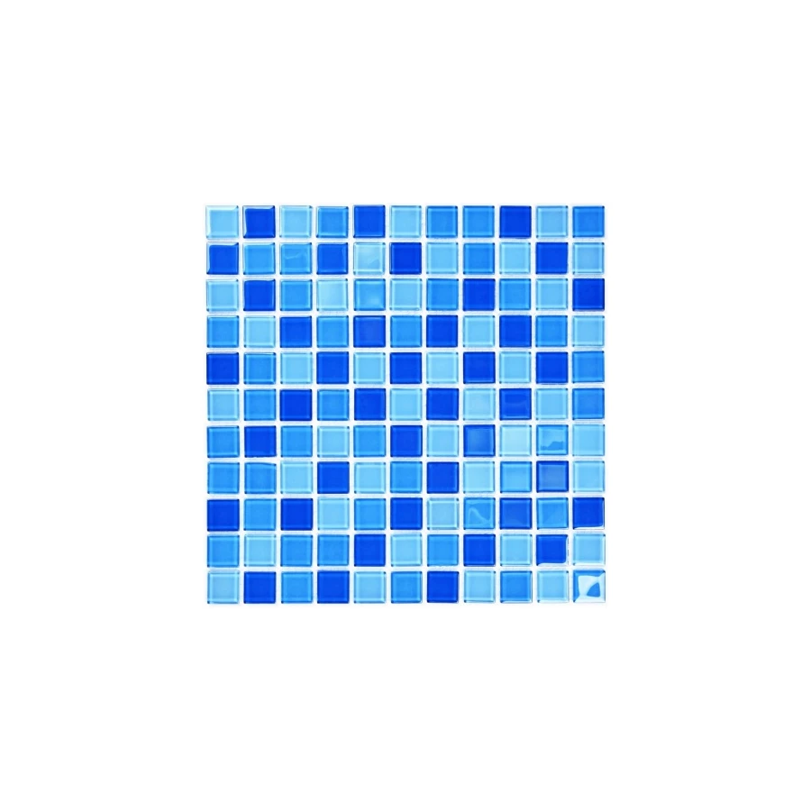 Мозаика Bonaparte Стеклянная мозаика Blue wave-1 25х25 глянцевая голубая 30х30 см