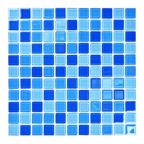 Мозаика Bonaparte Стеклянная мозаика Blue wave-1 25х25 глянцевая голубая 30х30 см