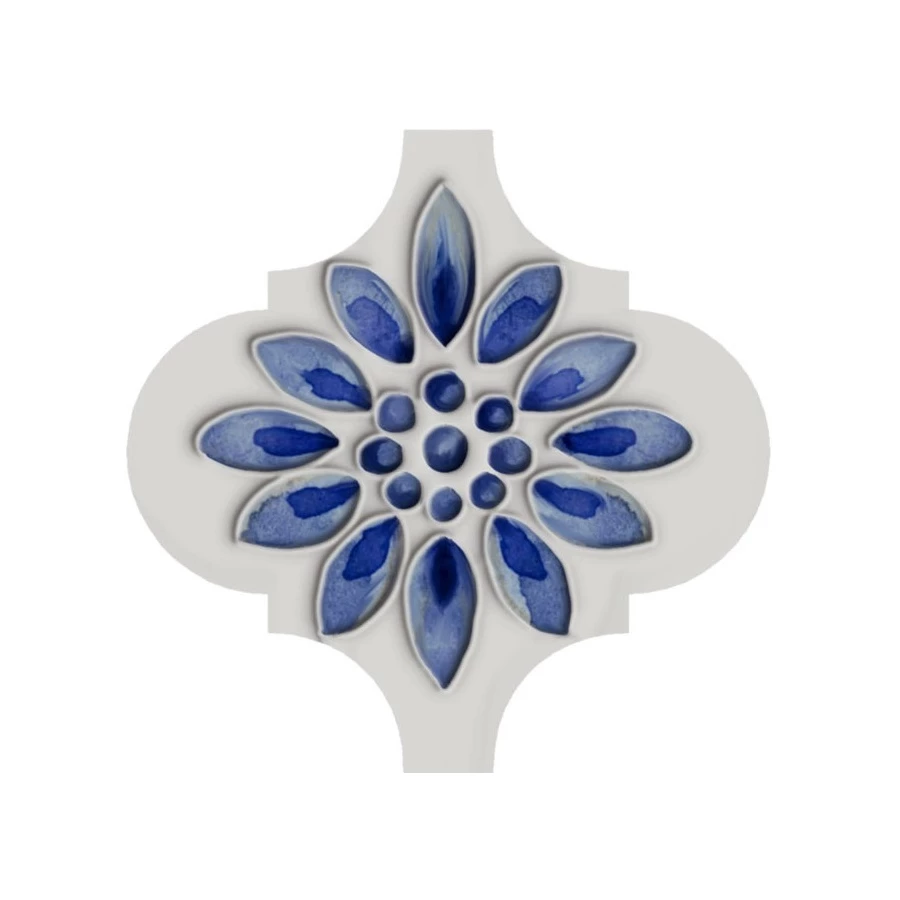 Плитка настенная Kerama Marazzi Арабески Майолика 5 Декор глянцевый синий VT/A320/65000 6,5х6,5 см