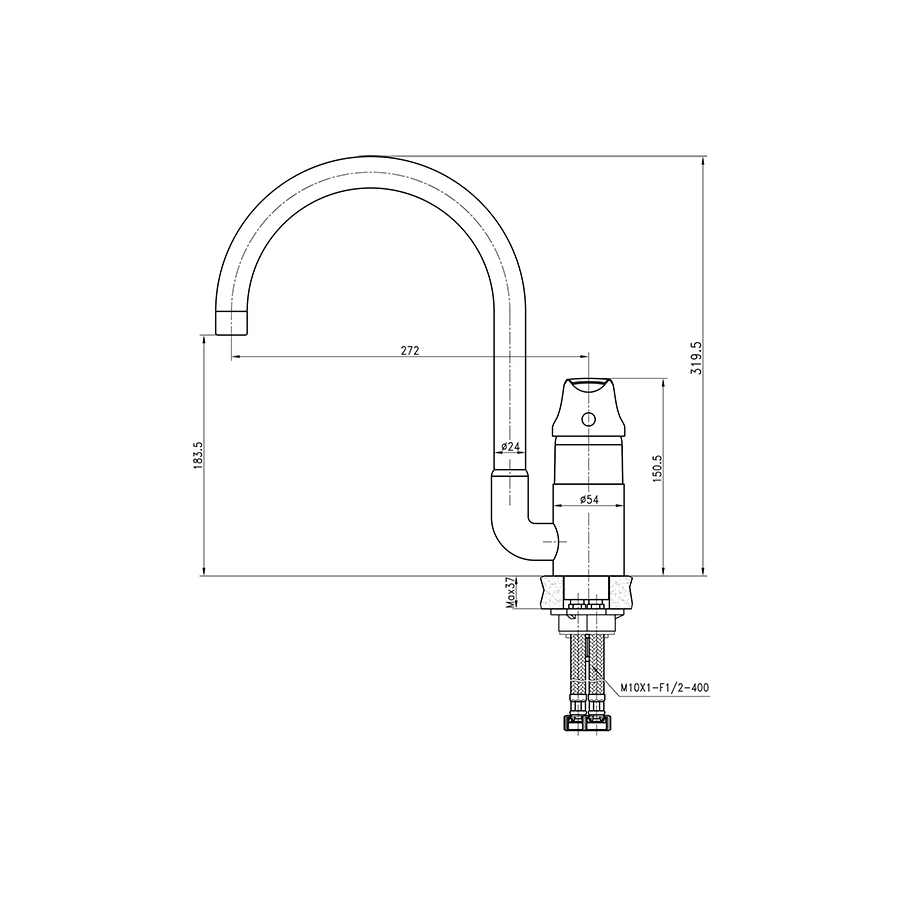 Смеситель для кухонной мойки Kaiser Nova 23044 хром