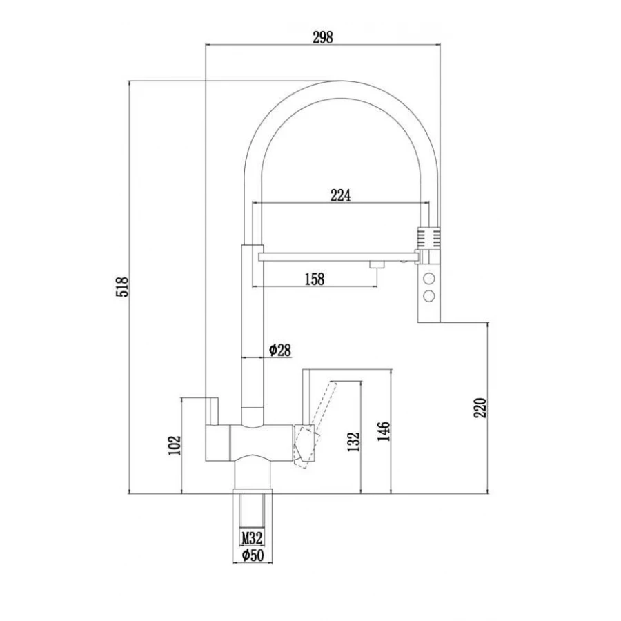 Смеситель Fmark для кухонной мойки под фильтр питьевой воды FS1262-L01
