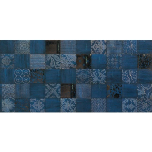 Плитка настенная Baldocer Cumula Luxor Azul Silver Decor Декор глянцевый синий 63,2х31,6 см