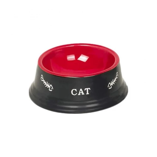 Миска Nobby Cat красная черная с рисунком керамика 0,14 л
