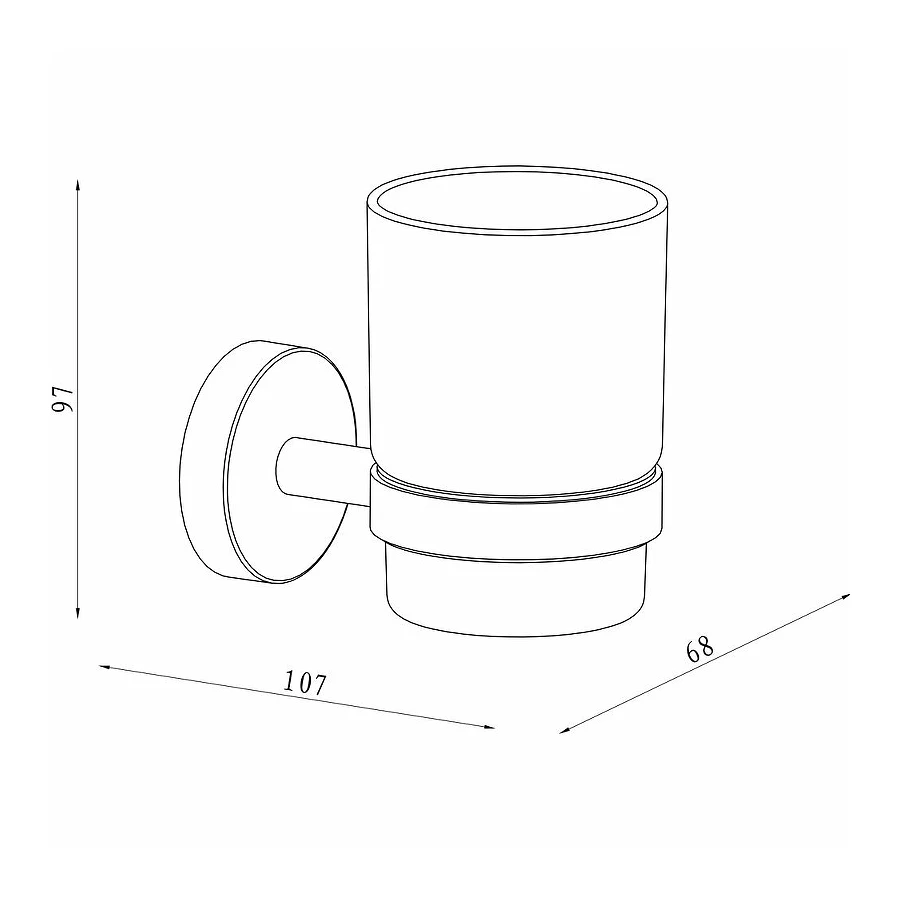 Стеклянный стакан с настенным держателем Damixa Scandi Pro HASP34300