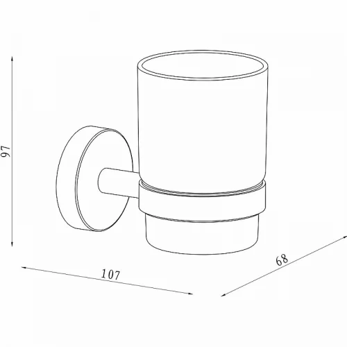 Стеклянный стакан с настенным держателем Damixa Scandi Pro HASP34300