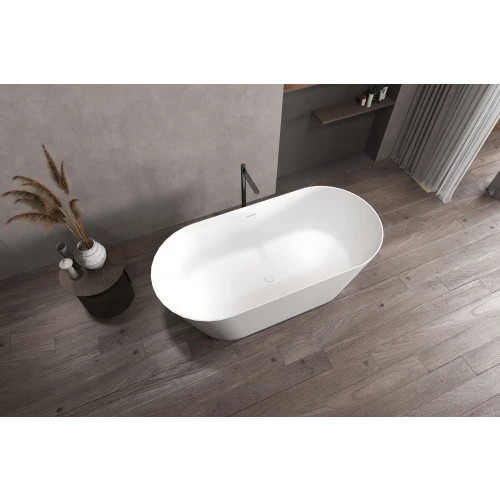 Ванна из искусственного камня Abber Stein белая матовая AS9605