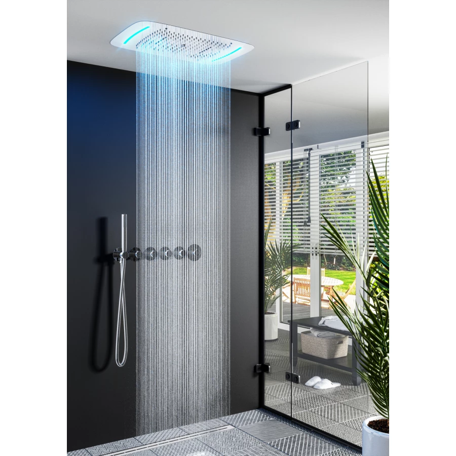 Душевая система встроенная с термостатом Timo Saona черное золото SX-2319/18SM