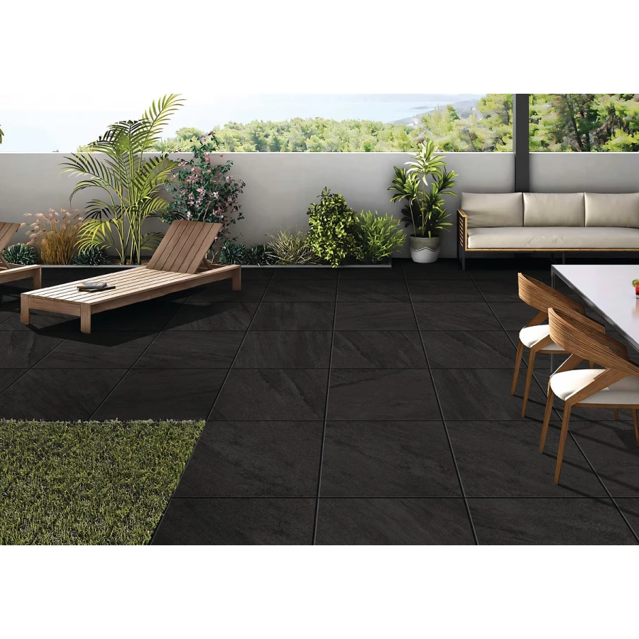 Керамогранит Granoland Volt Black матовый черный 60х60 см