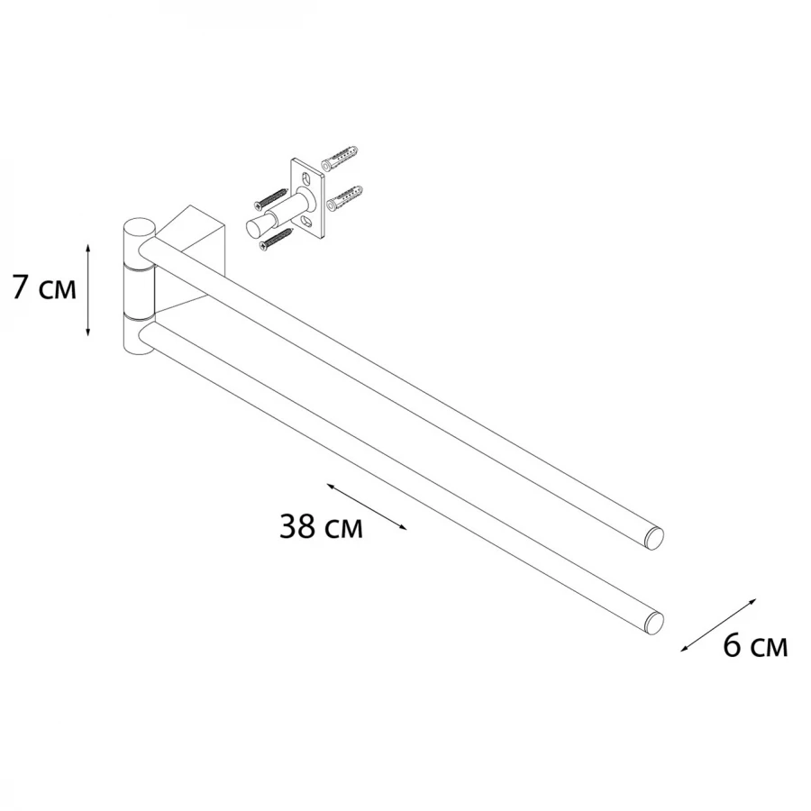 Полотенцедержатель рога Fixsen trend 2-ой FX-97802A 38х7 см