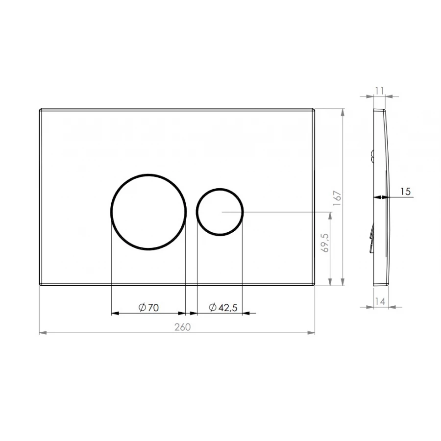 Клавиша смыва D&K хром Venice DB1029001