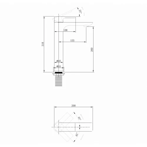 Смеситель Abber Weiss Insel для раковины белый матовый AF8011FW