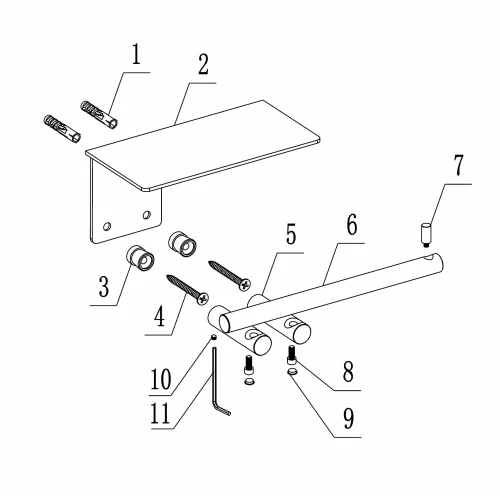 Бумагодержатель с полкой Abber Osten 316 брашированная сталь AA1830BST