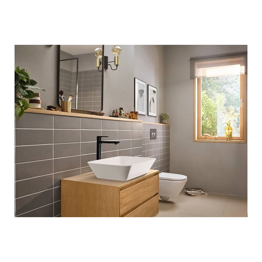 Смеситель для раковины Hansgrohe Rebris E черный матовый 72581670