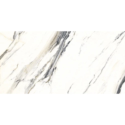 Керамогранит Planet Ceramics UKSL 2412 глянцевый с золотом белый 120х60 см