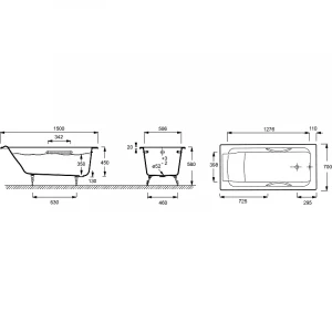 Чугунная ванна Jacob Delafon Parallel E2949-00 150x70 см