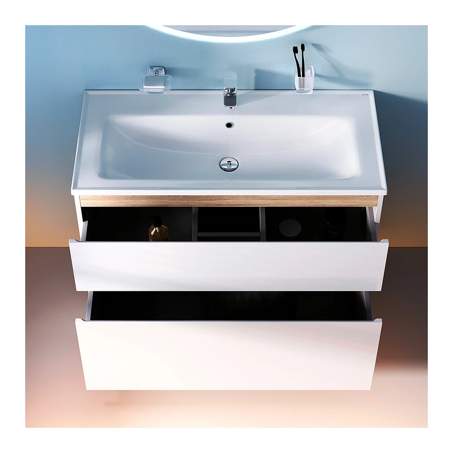 База под раковину Am Pm X-Joy напольная 2 ящика белый глянец M85AFSX1002WG 100 см