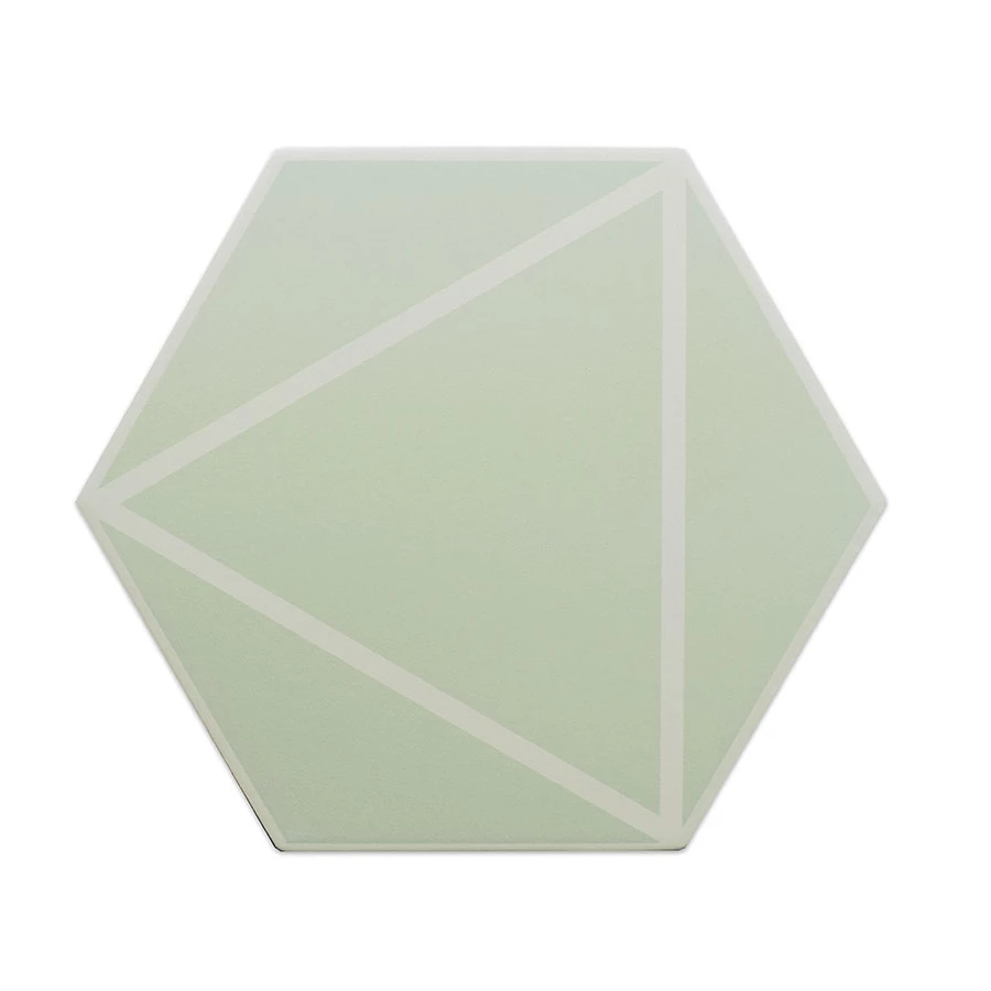 Керамогранит DNA Tiles Фэнси Линес Минт / Fancy Lines Mint матовый зеленый 127020 23х20 см