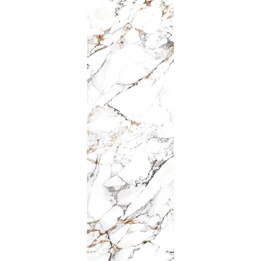 Керамогранит Motto Ceramic Arabescato Gold Polished глянцевый белый 240х80 см