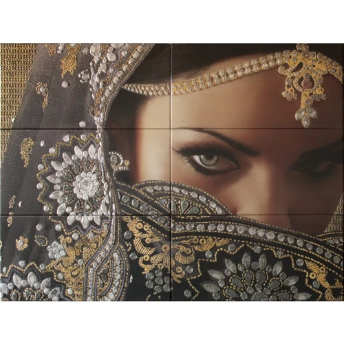 Панно Latina Ceramica Mural Yasmin Negro ( из 6 пл.) 75x100 см