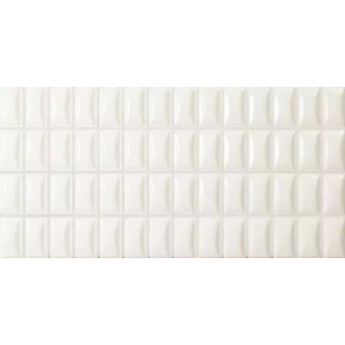 Плитка настенная WOW 3D Bars Bevel Quartz Gloss глянцевая белая 135547 25х12,5 см