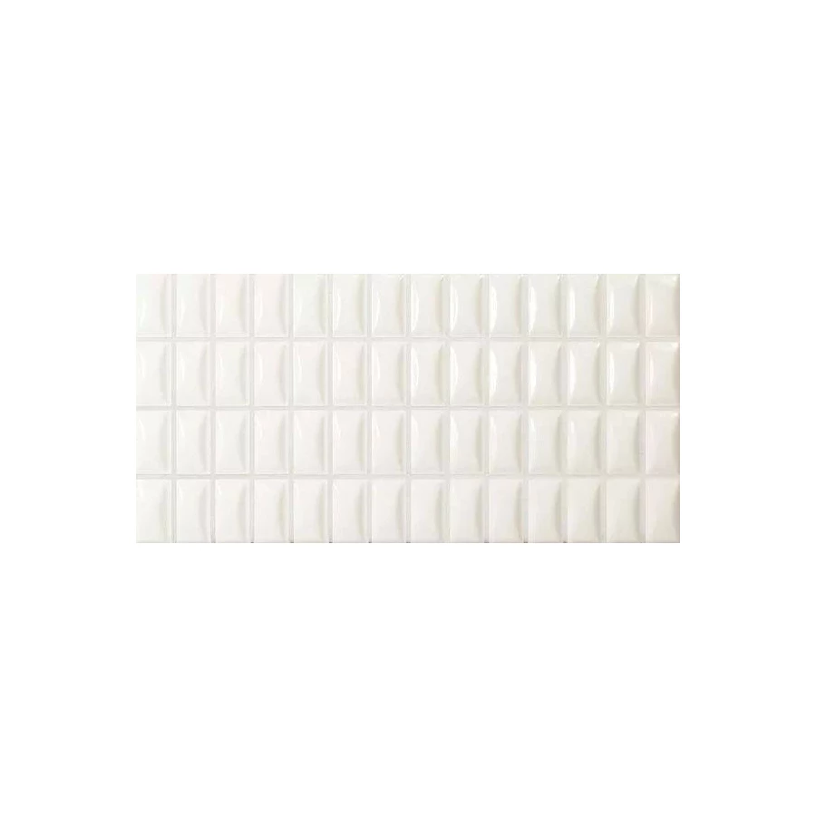 Плитка настенная WOW 3D Bars Bevel Quartz Gloss глянцевая белая 135547 25х12,5 см