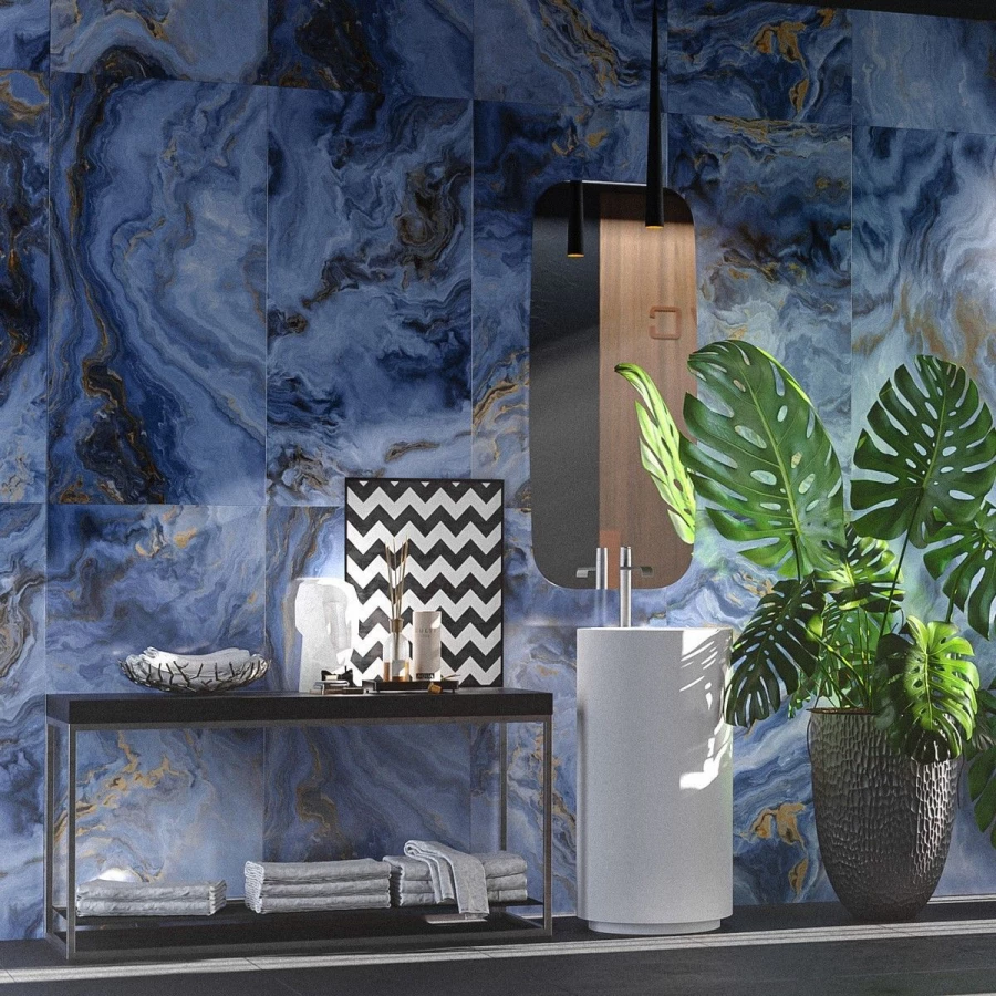 Керамогранит Neodom Luxury Arabesque Blue Polished голубой N20354 120x60 см