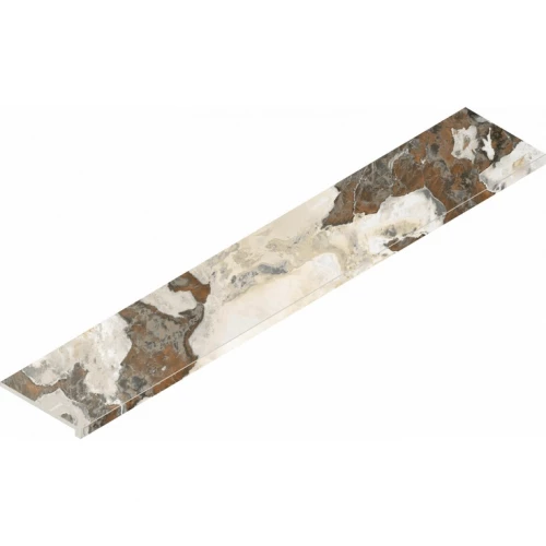 Ступень угловая правая из керамогранита Italon Магма Довер Тайгер Пат светло-коричневая 620070002992 160х33 см