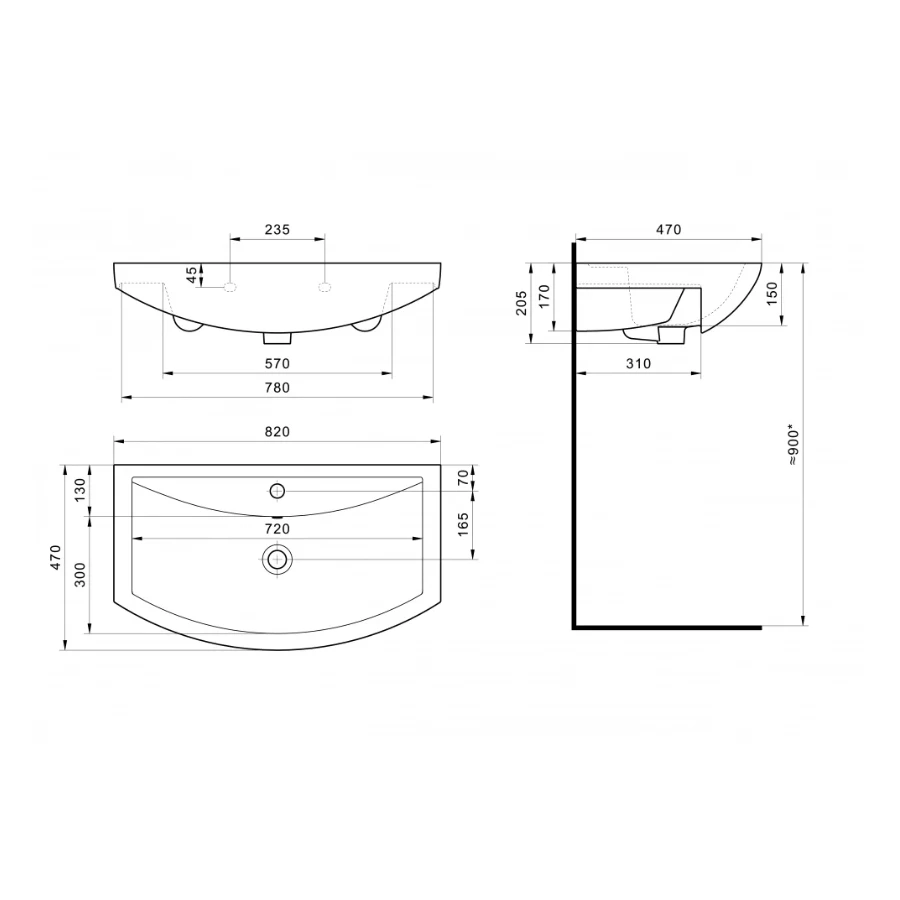Умывальник Vigo Балтика 80 4620000148258
