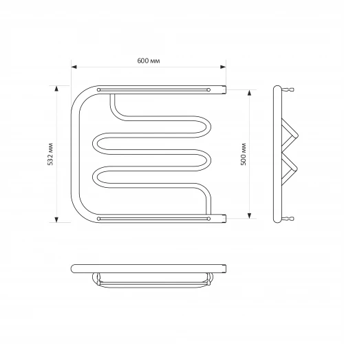 Полотенцесушитель водяной Mixline Simple PM2 ML-556327 50х60 см