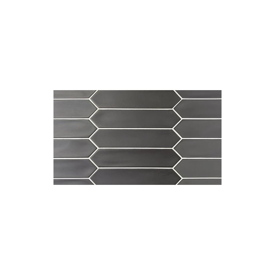 Плитка настенная Equipe Lanse Black 27483 глазурованный матовый черный 25*5 см