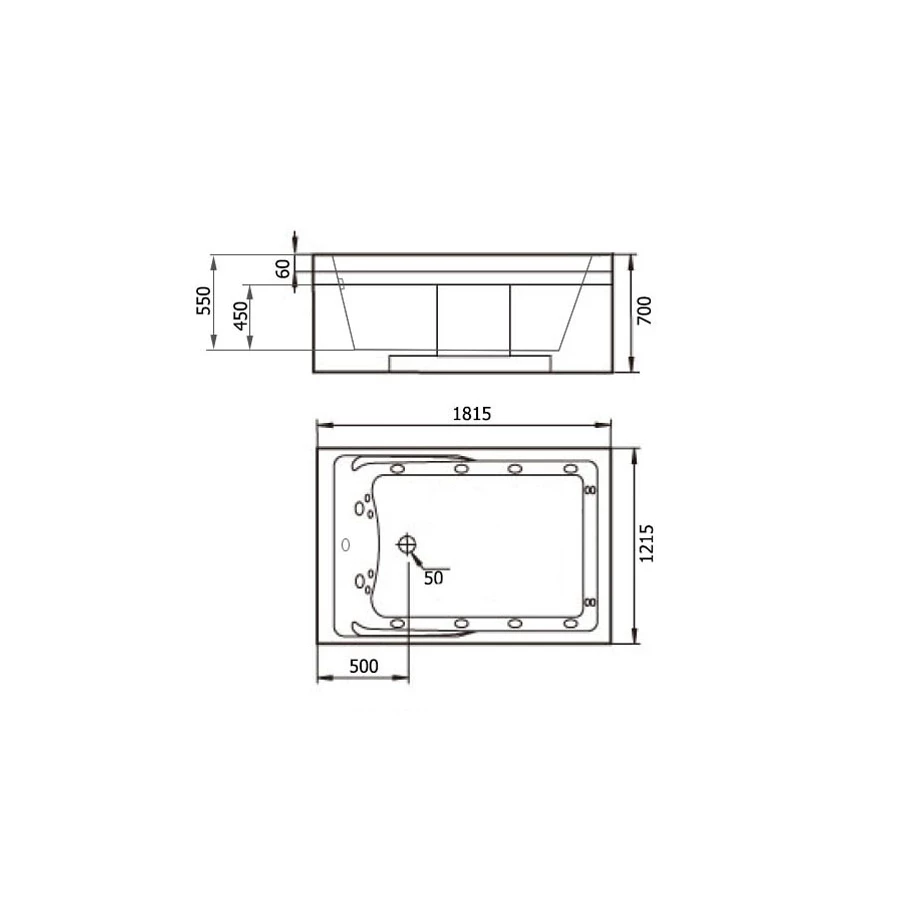 Акриловая ванна Gemy G9061 B R 181х121 см