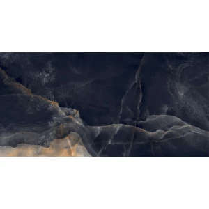 Керамогранит Laparet Interstellar Black глянцевый чёрный 160х80 см