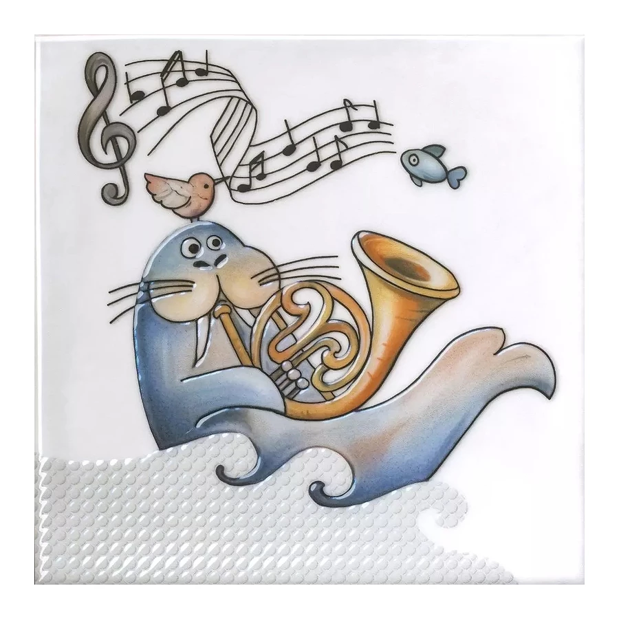 Декор Kerama Marazzi Симфония 4 глянцевый белый VT/A483/5232 20x20 см