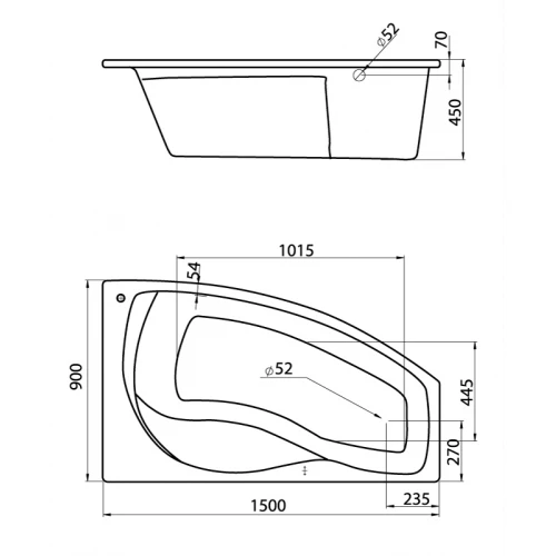 Акриловая ванна Santek Майорка правая 1.WH11.1.985 150x90 см
