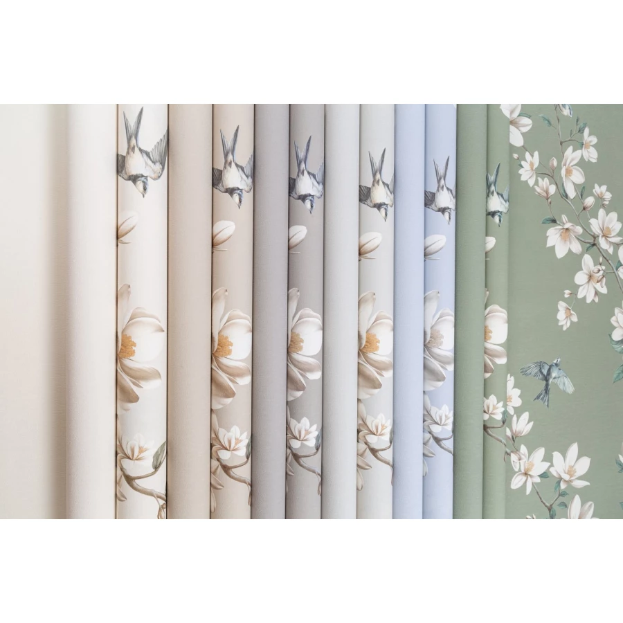 Обои флизелиновые Palitra Life Magnolia зеленые PL72536-71 1,06х10,05 м