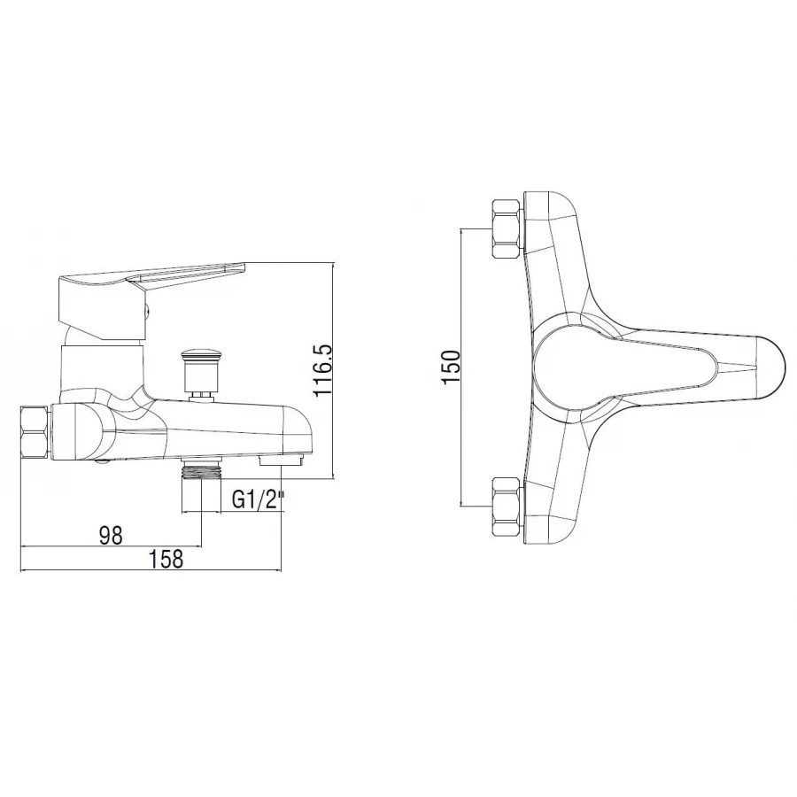 Смеситель Voda Breeze для ванны хром BZ54acs