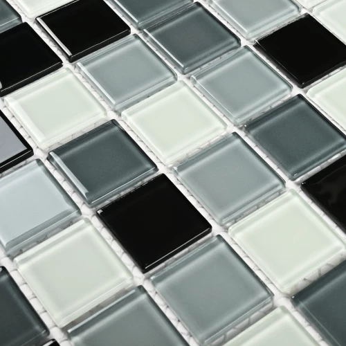 Мозаика Bonaparte Стеклянная мозаика Grand 25х25 глянцевая черно-белая 30х30 см