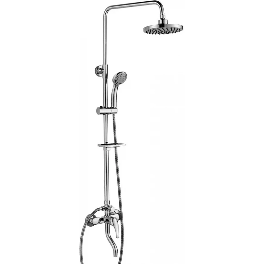 Смеситель Rossinka A35-46 для ванны и душа с регулируемой высотой штанги, поворотным изливом и лейкой хром