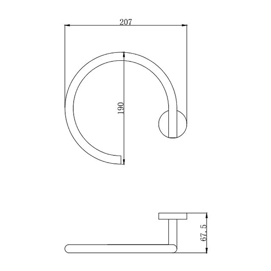 Полотенцедержатель Aquatek Вега кольцо матовый черный AQ4012MB