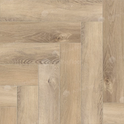 Каменный SPC ламинат Alpine Floor Parquet Light синхронное тиснение Дуб Синистра ЕСО 13-17 43 класс 4 мм 1.95 кв.м 60х12.5 см