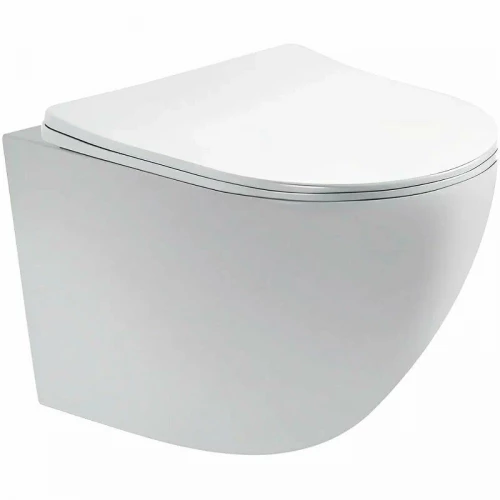 Унитаз-компакт Aquatek Европа подвесной безободковый тонкое сиденье с механизмом плавного закрывания AQ1900-00