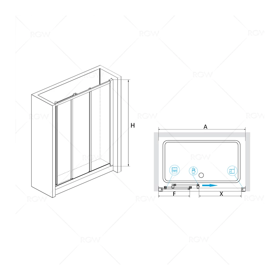 Душевая дверь RGW CL-11 04091108-51 800 шиншилла