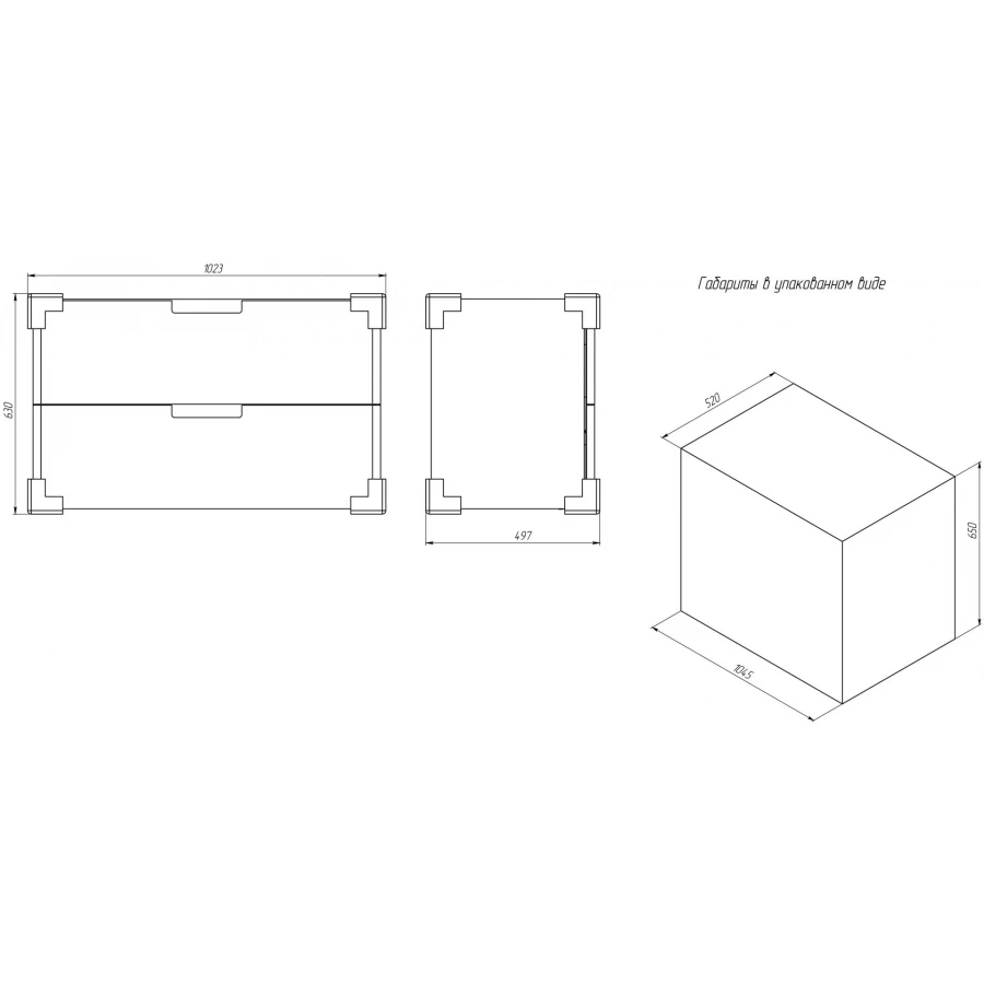 Тумба с раковиной Creto Bravo White 22-BrW100 100 см