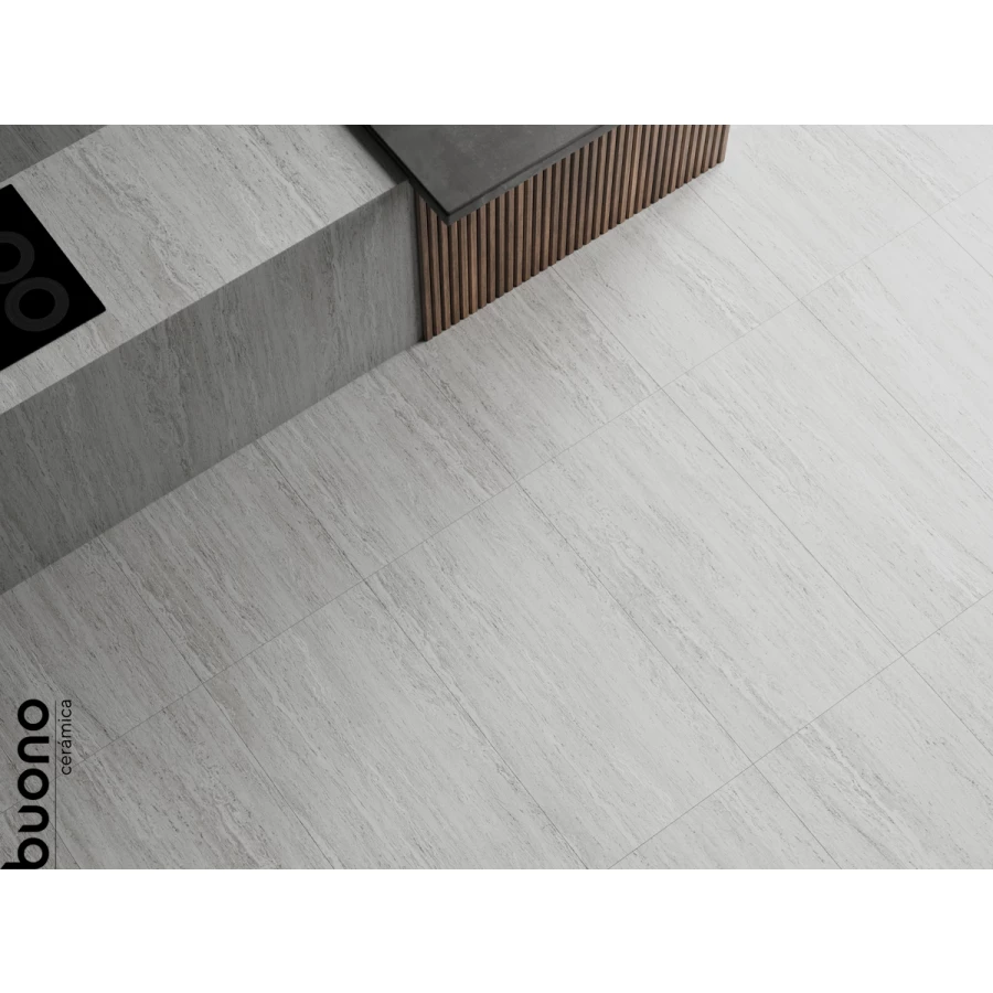 Керамогранит Buono Stones Travertino Grey Matt матовый серый S4443M 120х60 см