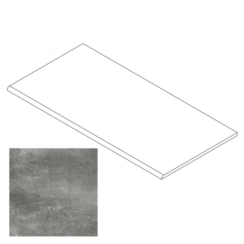 Ступень Gresse Madain с завальцовкой цемент темно-серый GRS07-03 60х29,5 см