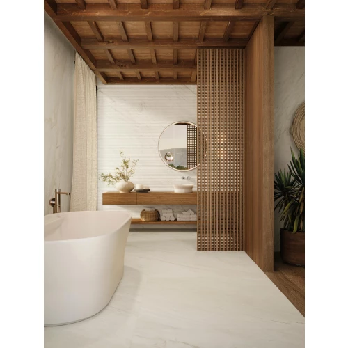 Плитка настенная Porcelanosa Глем Вхите Лине / Glem White Line матовая белая 100354916 150х59,6 см