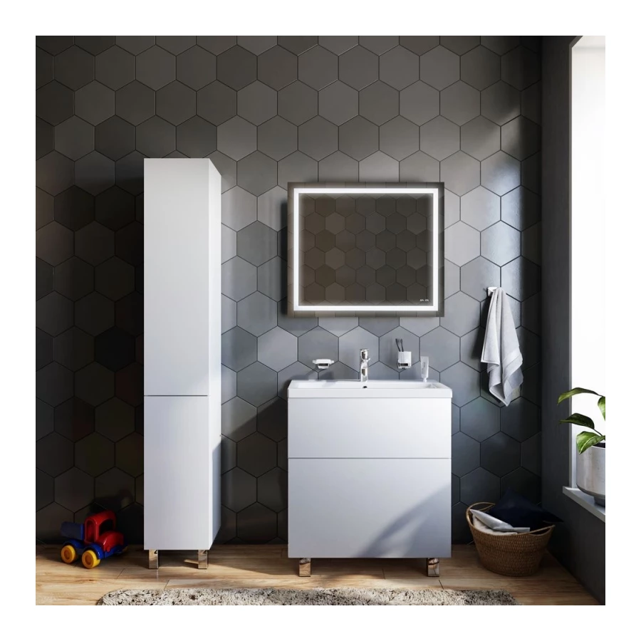 Зеркало Am Pm Gem с LED-подсветкой по периметру M91AMOX0801WG 80 см